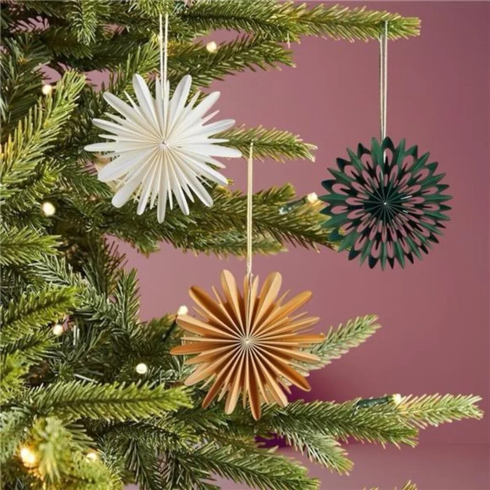 NEW West Elm 9 Piece Boho Pointed Star Christmas Tree Ornaments Set Boho - 3